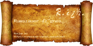Rumszauer Ágnes névjegykártya