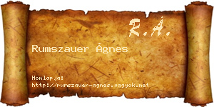 Rumszauer Ágnes névjegykártya