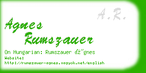 agnes rumszauer business card